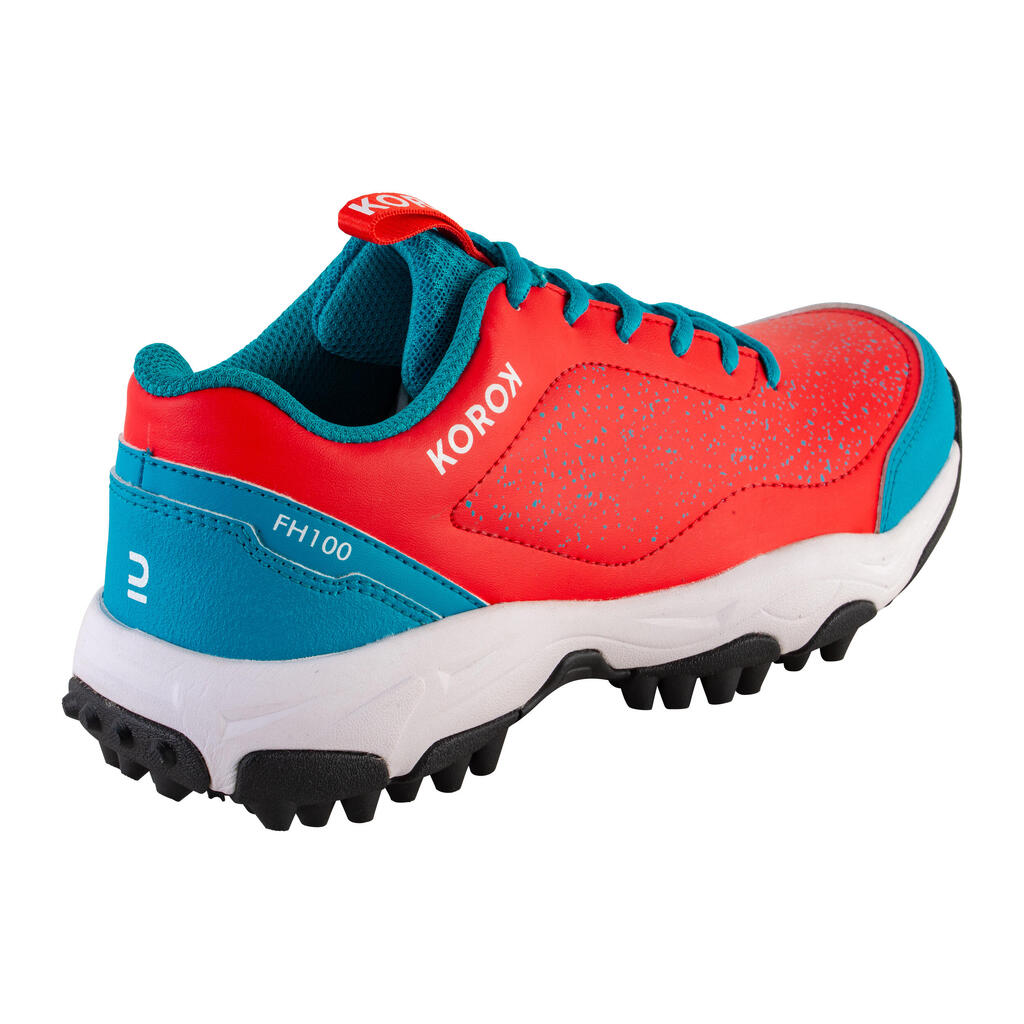 Feldhockeyschuhe FH100 Jugendliche rot/blau