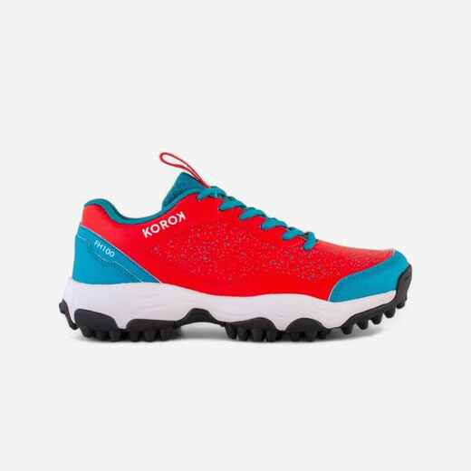 
      Kids' Low to Mid Intensity Field Hockey Shoes FH100 - Red/Blue
  