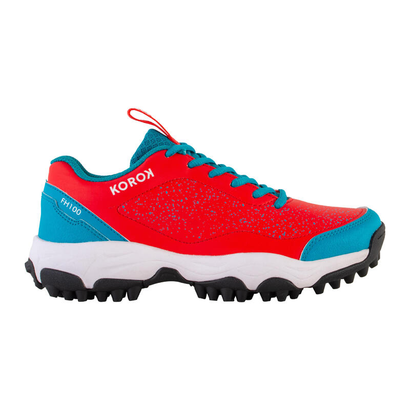 Kids' Low to Mid Intensity Field Hockey Shoes FH100 - Red/Blue