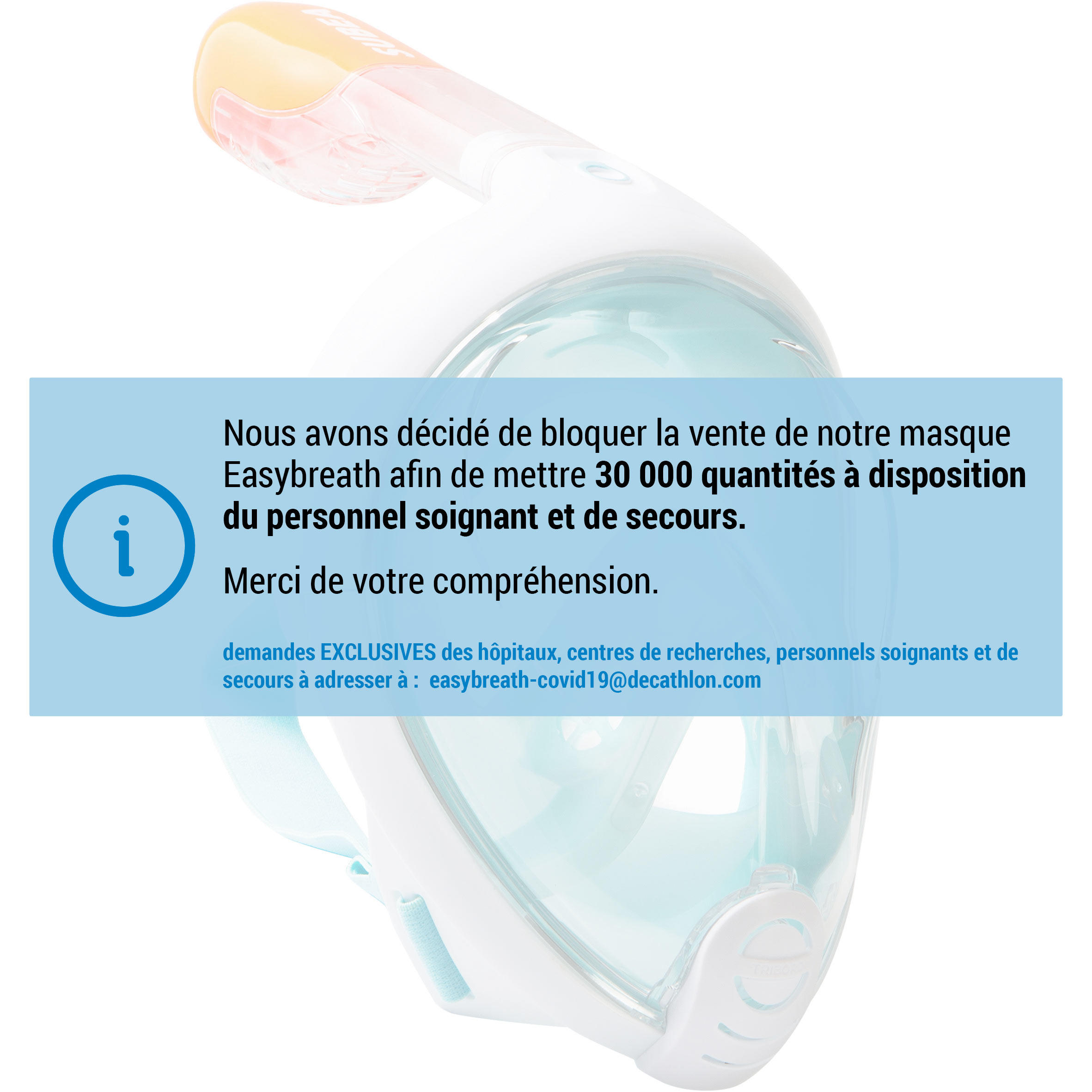 Easybreath Surface Snorkelling Mask - Atoll Blue 12/12