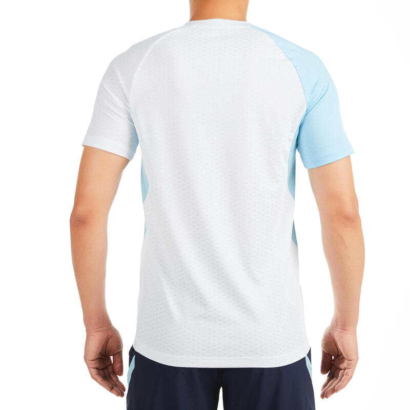 T-Shirt 560 Badminton Herren weiss/türkis