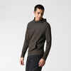 KALENJI DRY + FEEL MEN'S BREATHABLE RUNNING HOODIE - DARK KHAKI