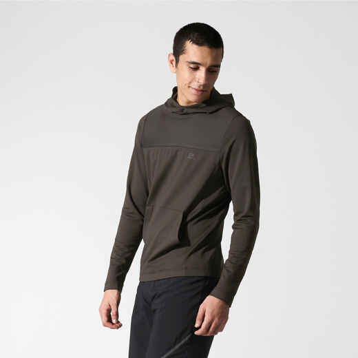 
      KALENJI DRY + FEEL MEN'S BREATHABLE RUNNING HOODIE - DARK KHAKI
  