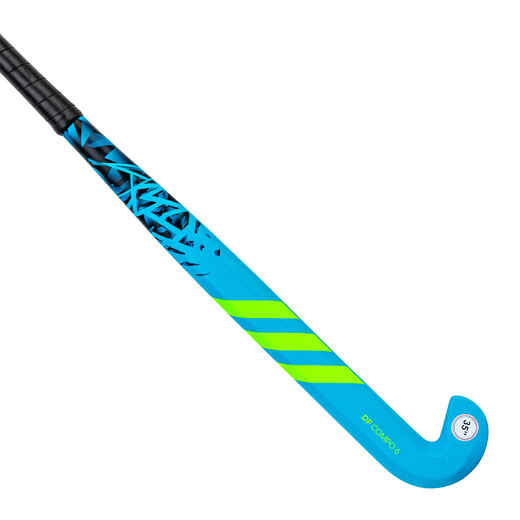 Hockeyschläger DF24 Compo 6 Glasfaser XLow Bow Jugendliche blau/grün 