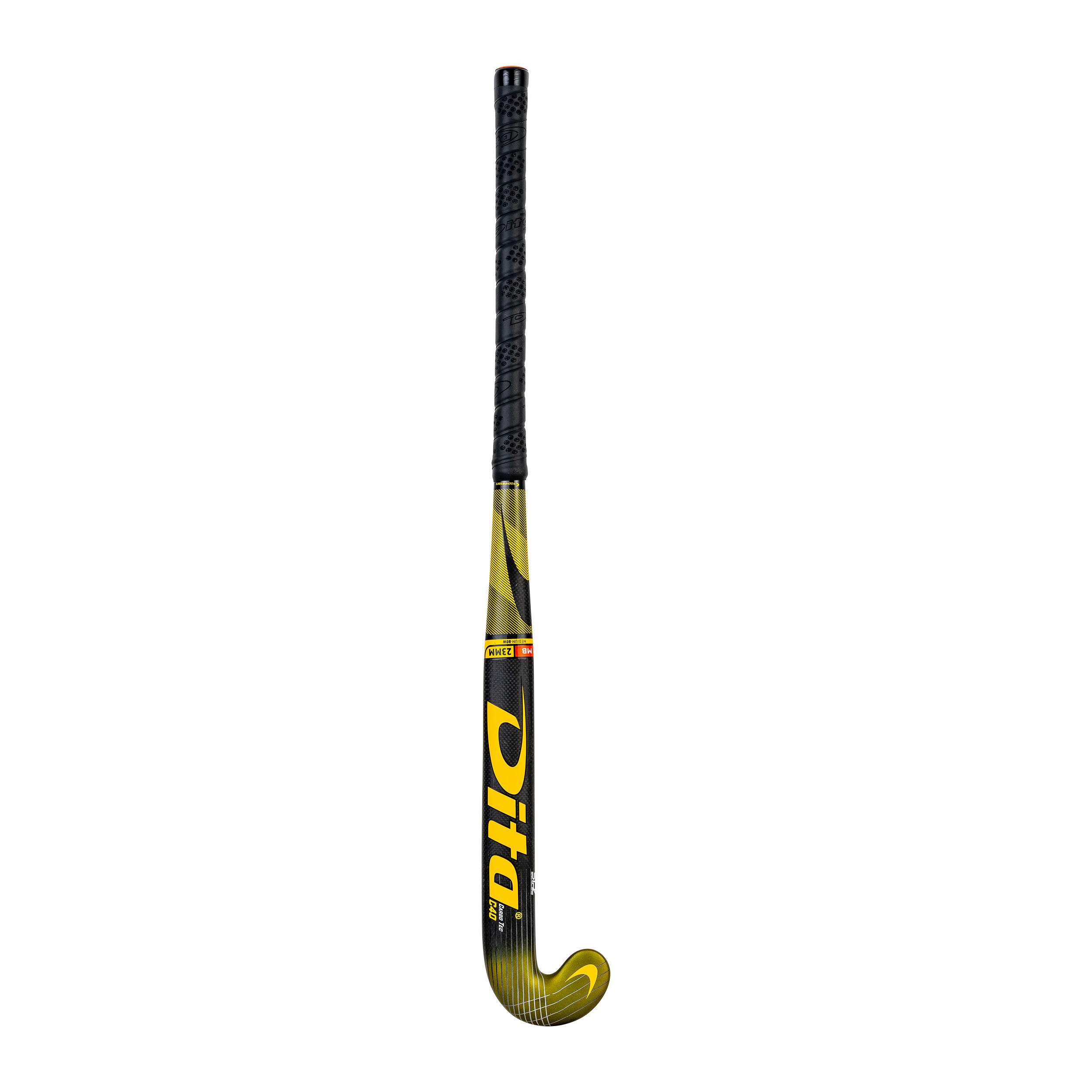 Kids' Advanced 40% Carbon Low Bow Field Hockey Stick Carbotec C40 - Gold/Black 7/12
