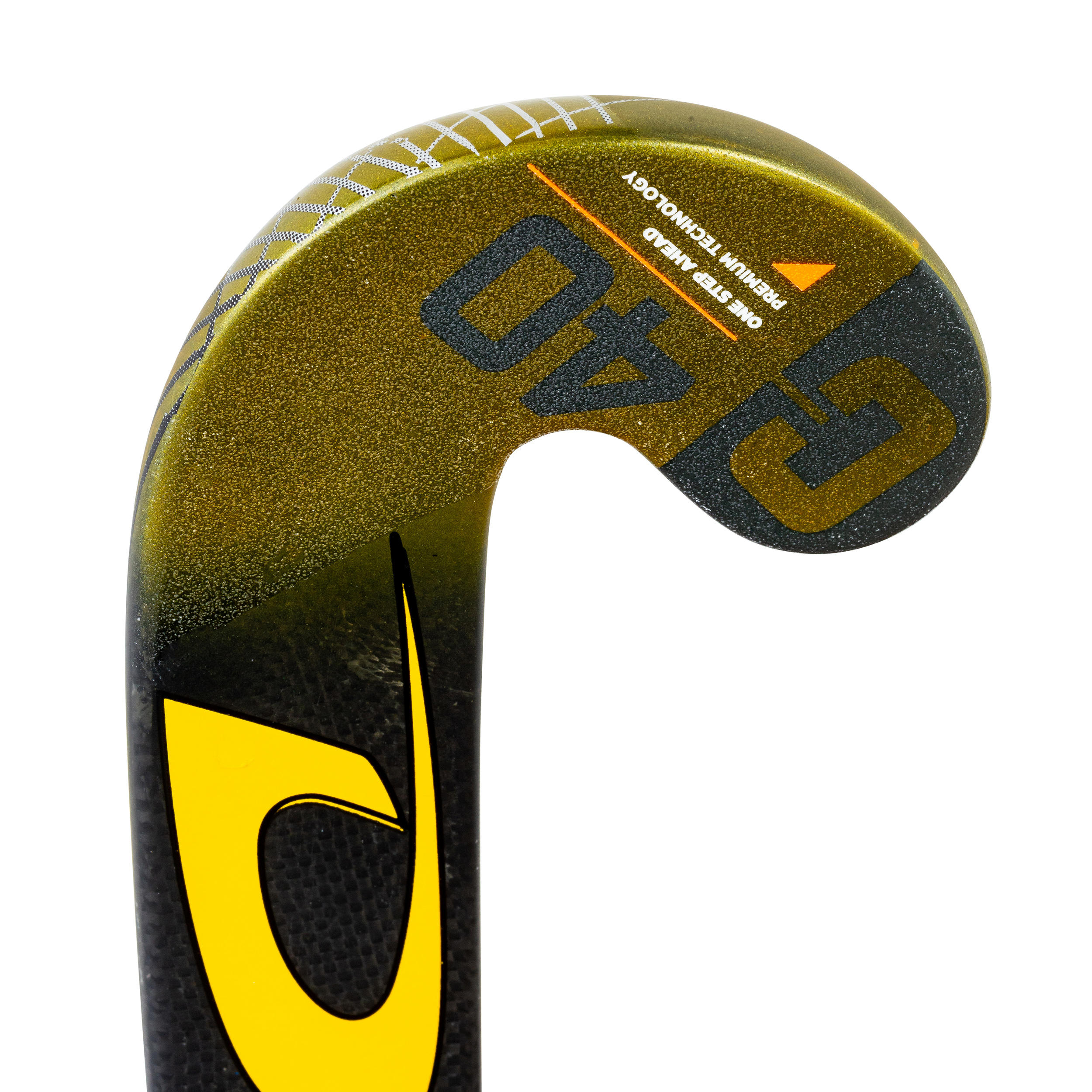 Kids' Advanced 40% Carbon Low Bow Field Hockey Stick Carbotec C40 - Gold/Black 2/12