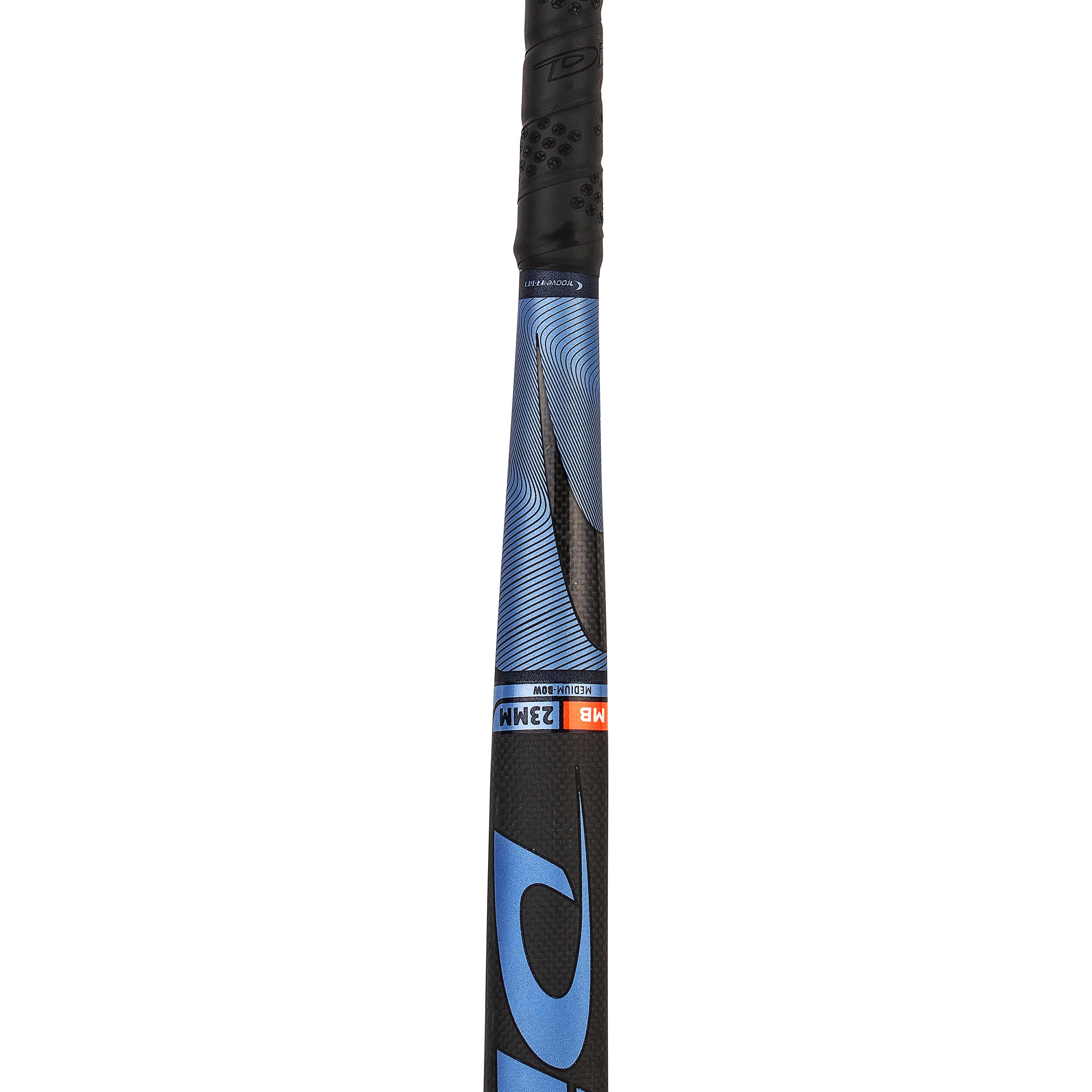 Kids' Field Hockey 30% Carbon Mid Bow Stick CompoTec C30 - Blue/Black 11/12