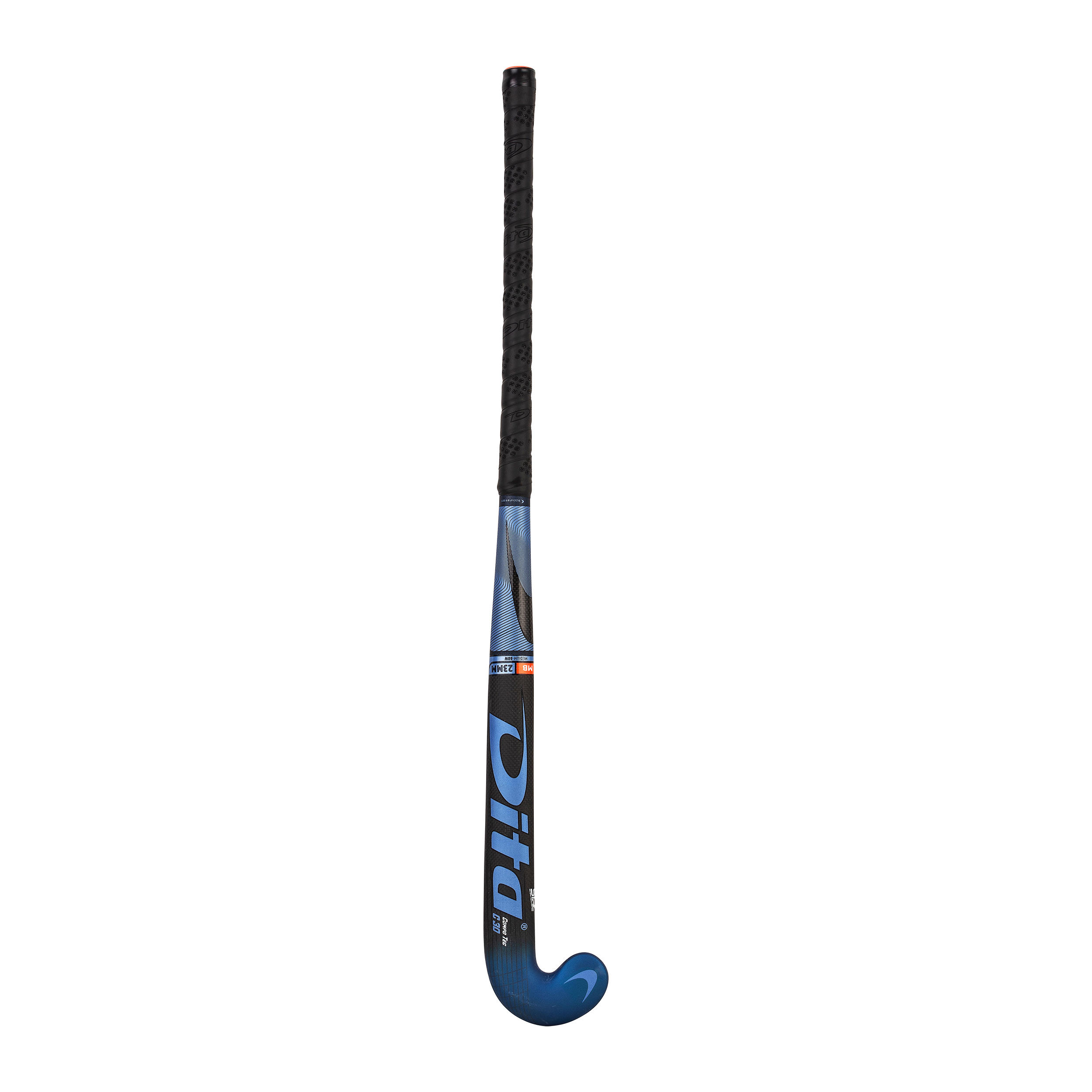 Kids' Field Hockey 30% Carbon Mid Bow Stick CompoTec C30 - Blue/Black 3/12