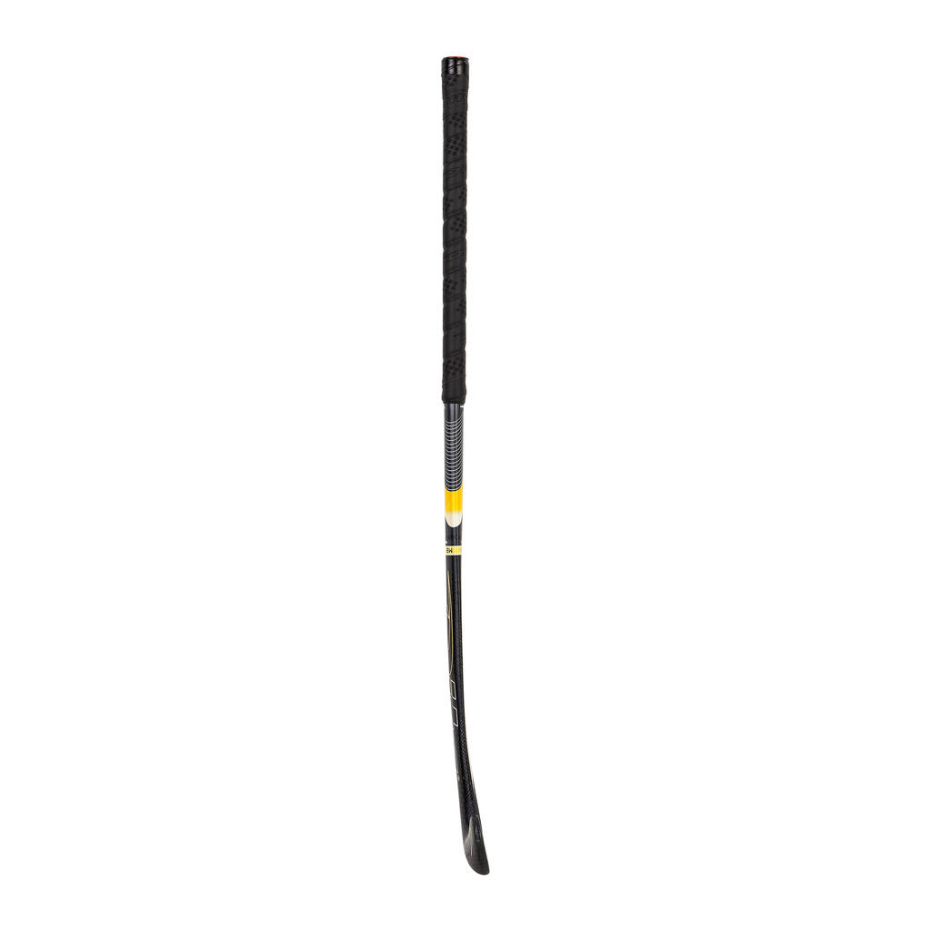 Kids' 20% Carbon Mid Bow Field Hockey Stick Fibertec C20 - Black/Gold