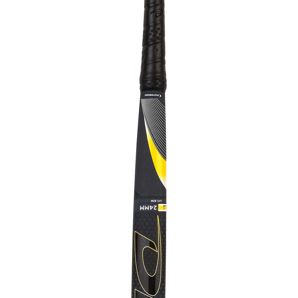 Adult Intermediate 45% Carbon Low Bow Field Hockey Stick FiberTec - Black/Gold