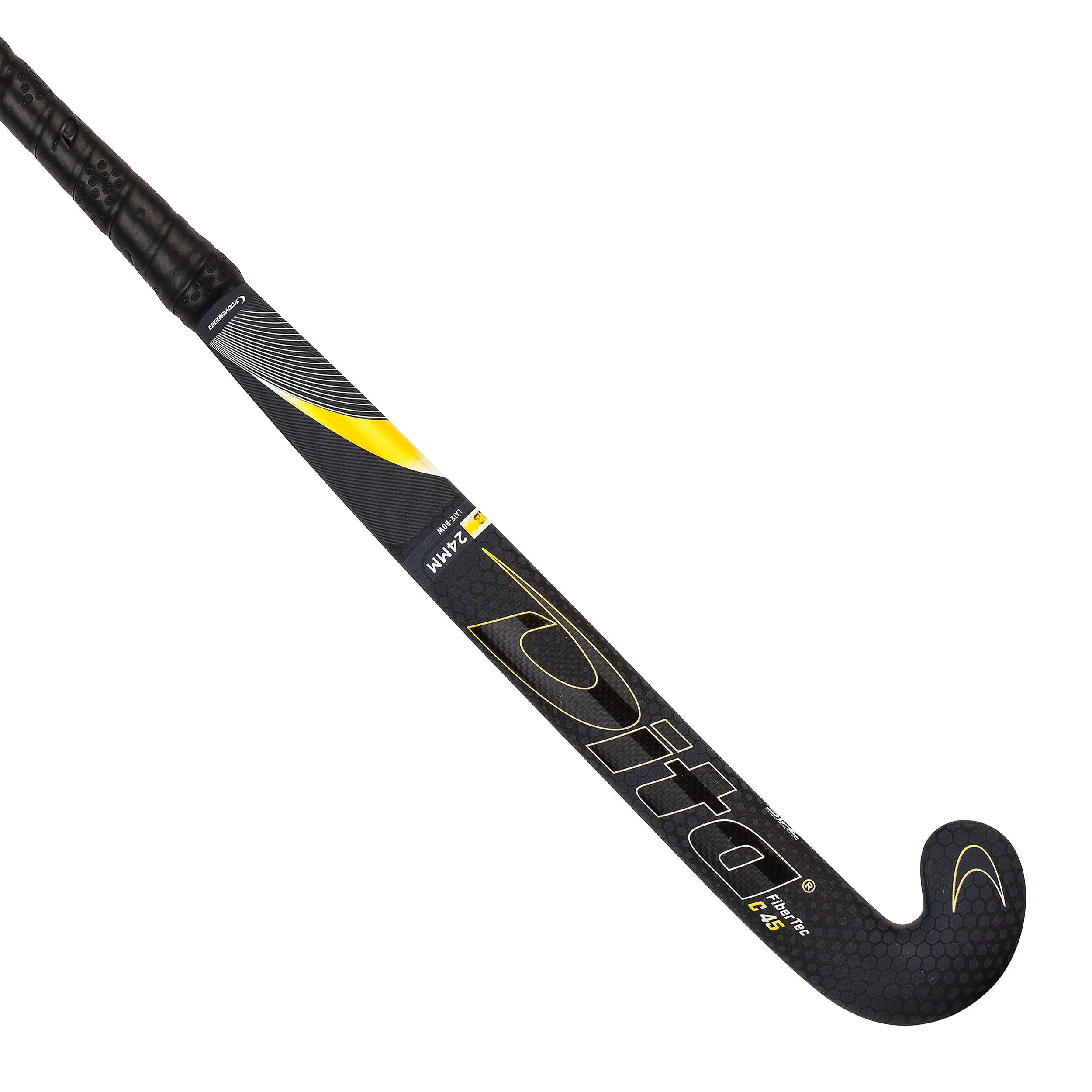 DITA Adult Intermediate 45% Carbon Low Bow Field Hockey Stick FiberTec - Black/Gold
