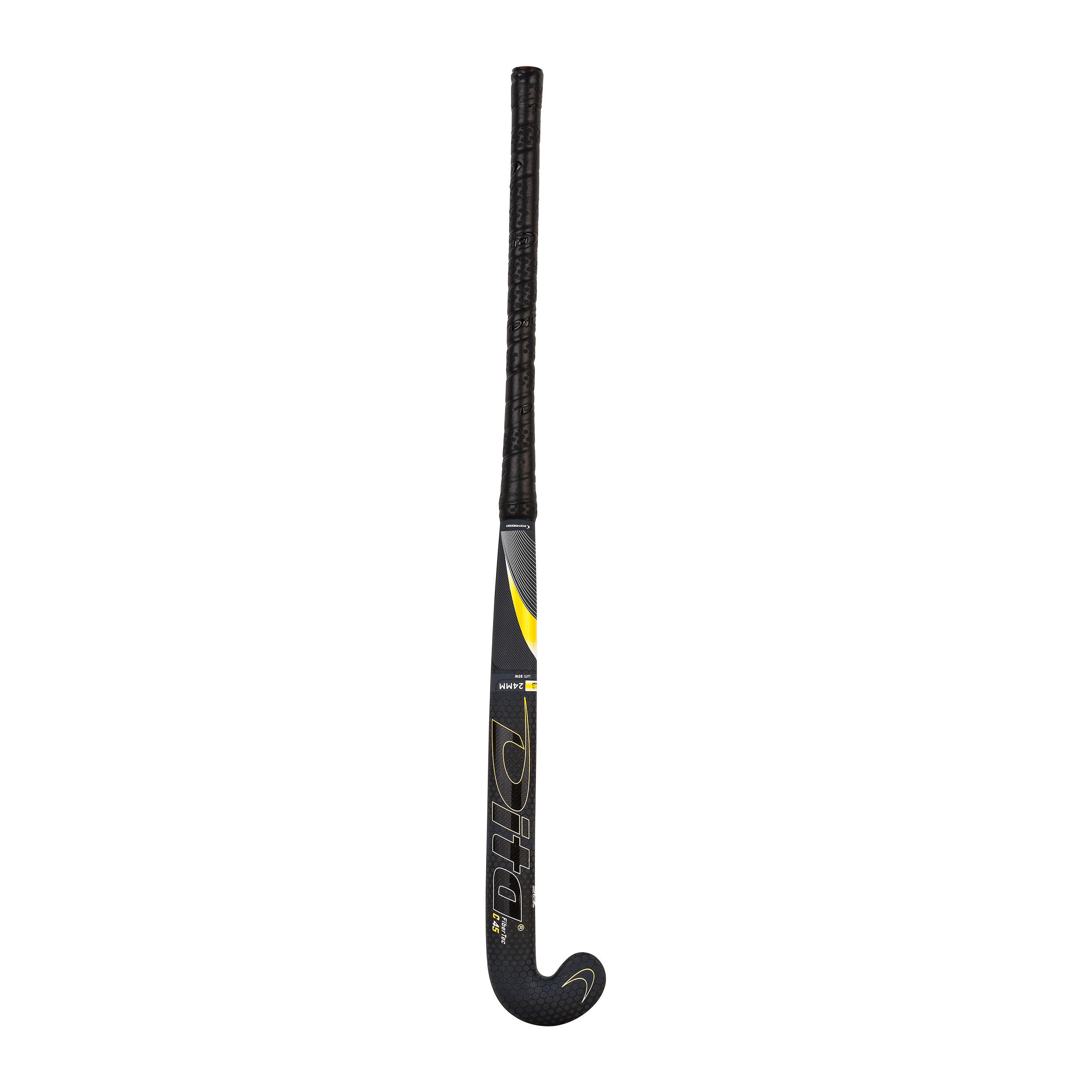 Adult Intermediate 45% Carbon Low Bow Field Hockey Stick FiberTec - Black/Gold 7/12