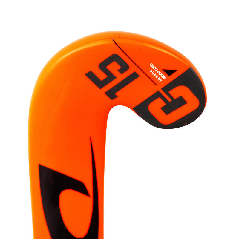 Stick de hockey sur gazon enfant bois Megatec C15 orange