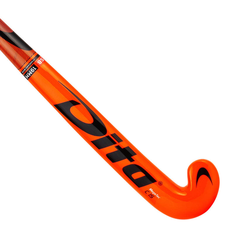 Kids' Wood Field Hockey Stick Megatec C15 Orange Decathlon