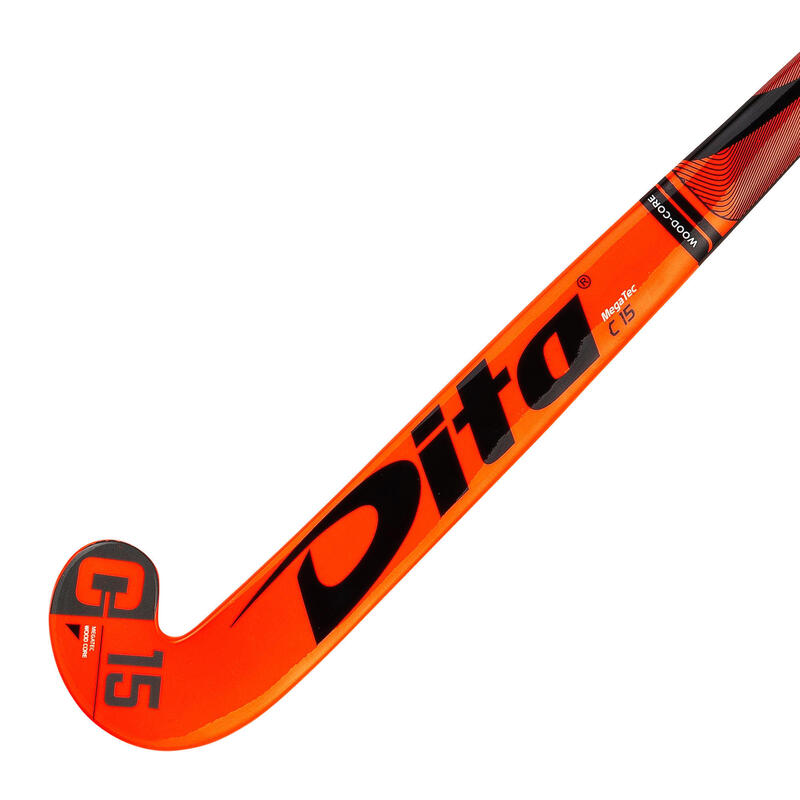 Stick de hockey sur gazon enfant bois Megatec C15 orange