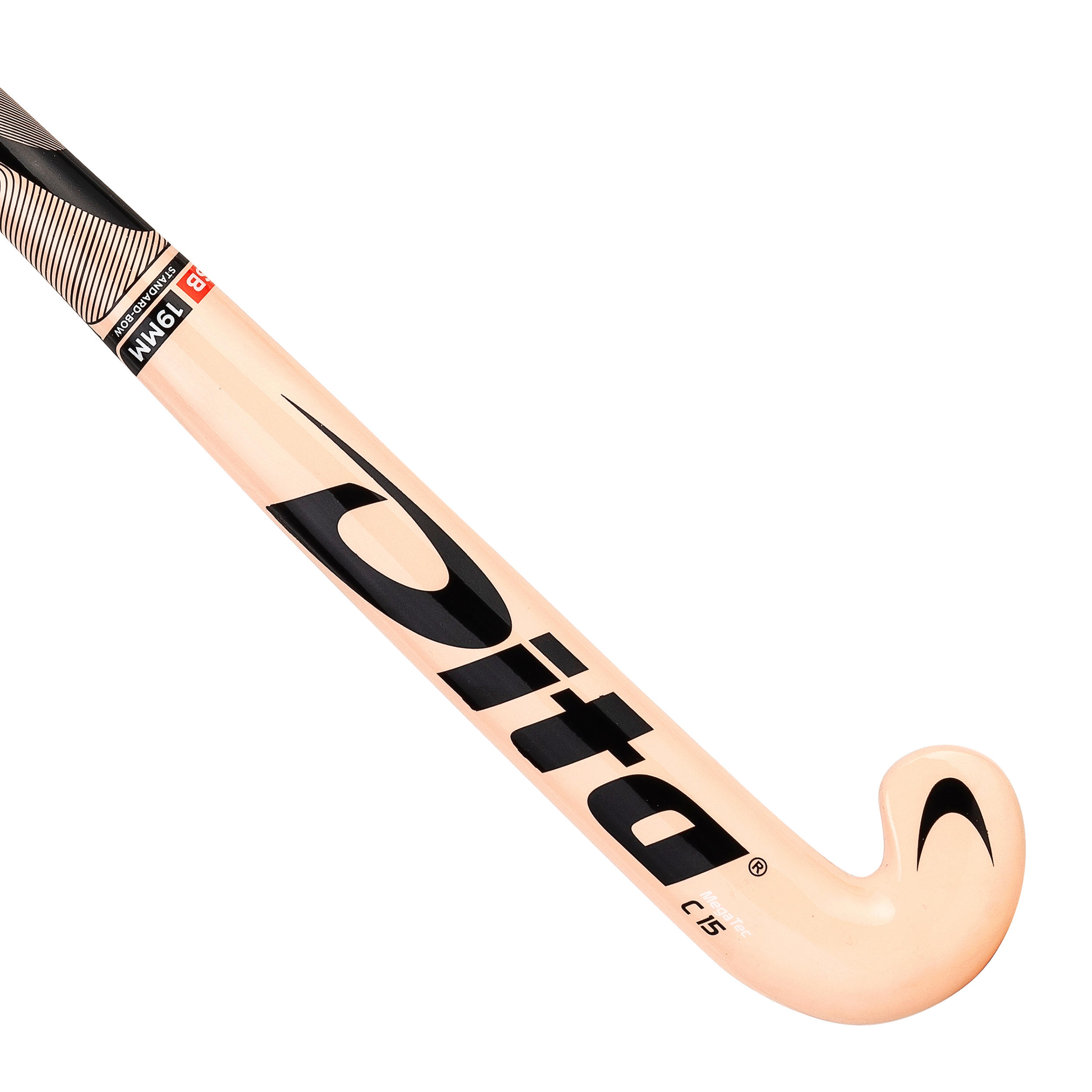 Stick de hockey sur gazon enfant bois Megatec C15 rose 2/10