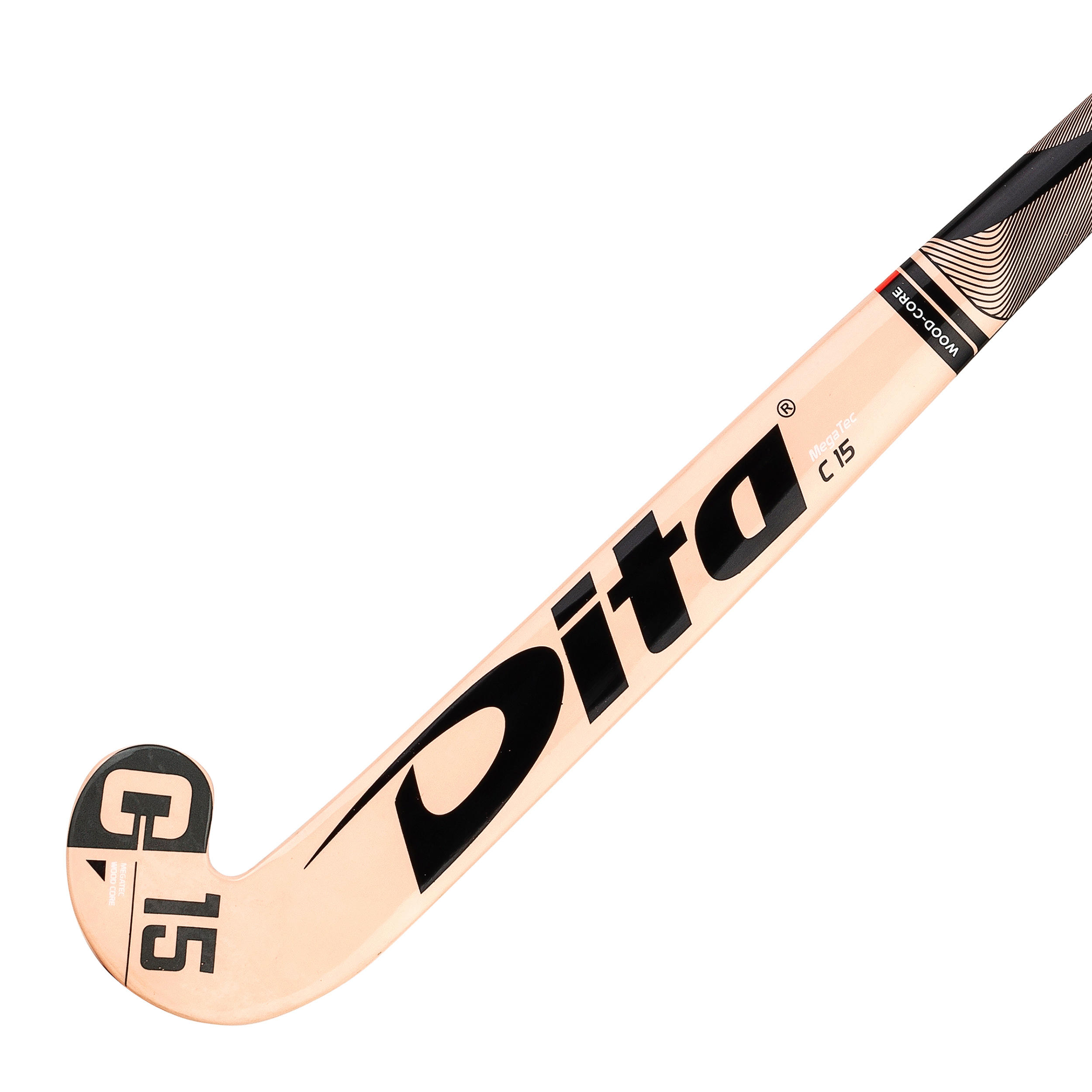Kids' Wood Field Hockey Stick Megatec C15 - Pink 2/12
