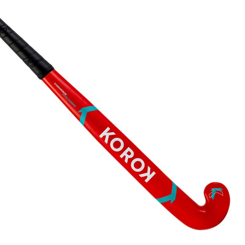 Stick de hockey enfant débutant occasionnel bois/FB FH150 rouge