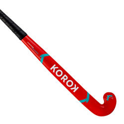 Stick de hockey enfant débutant occasionnel bois FH150 rouge