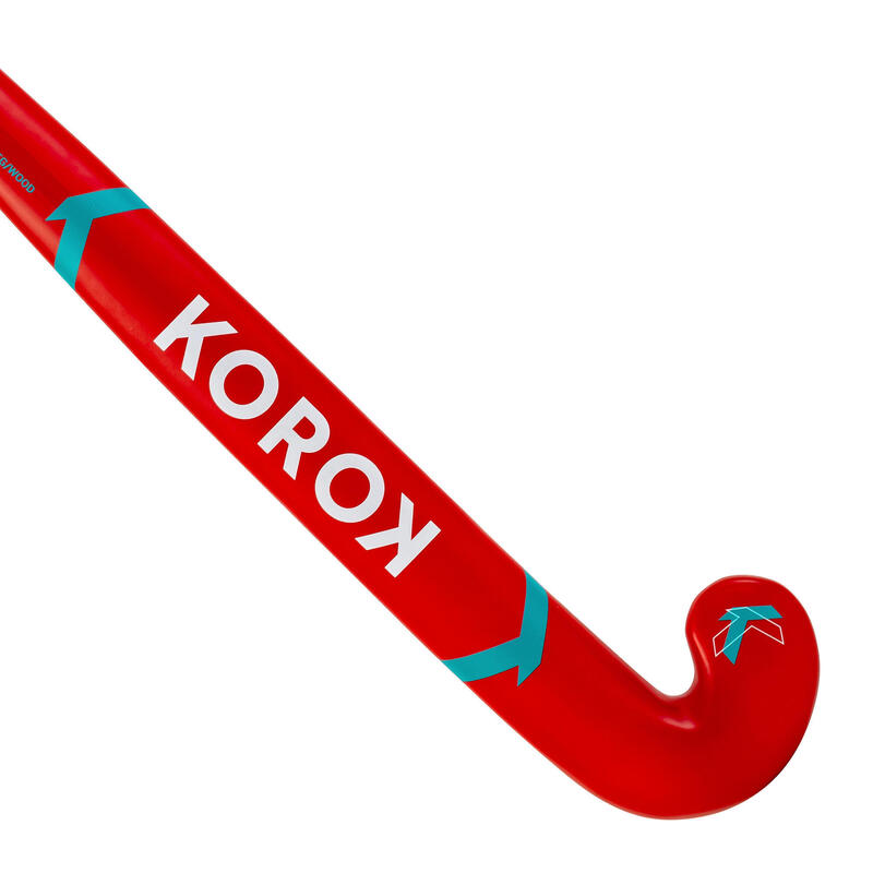 Dětská hokejka na pozemní hokej dřevěná FH150 červená 