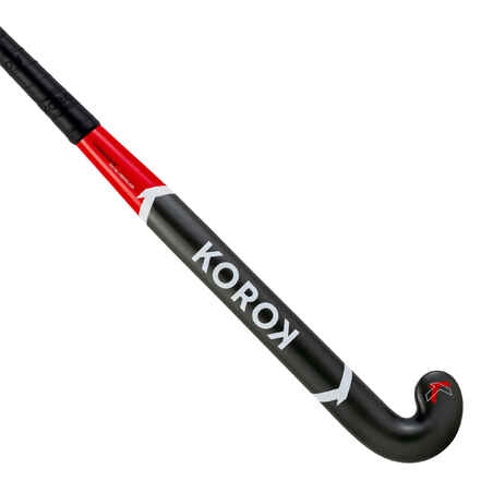 Stick de hockey/hierba adulto iniciación fibra de vidrio standard bow FH150 rojo