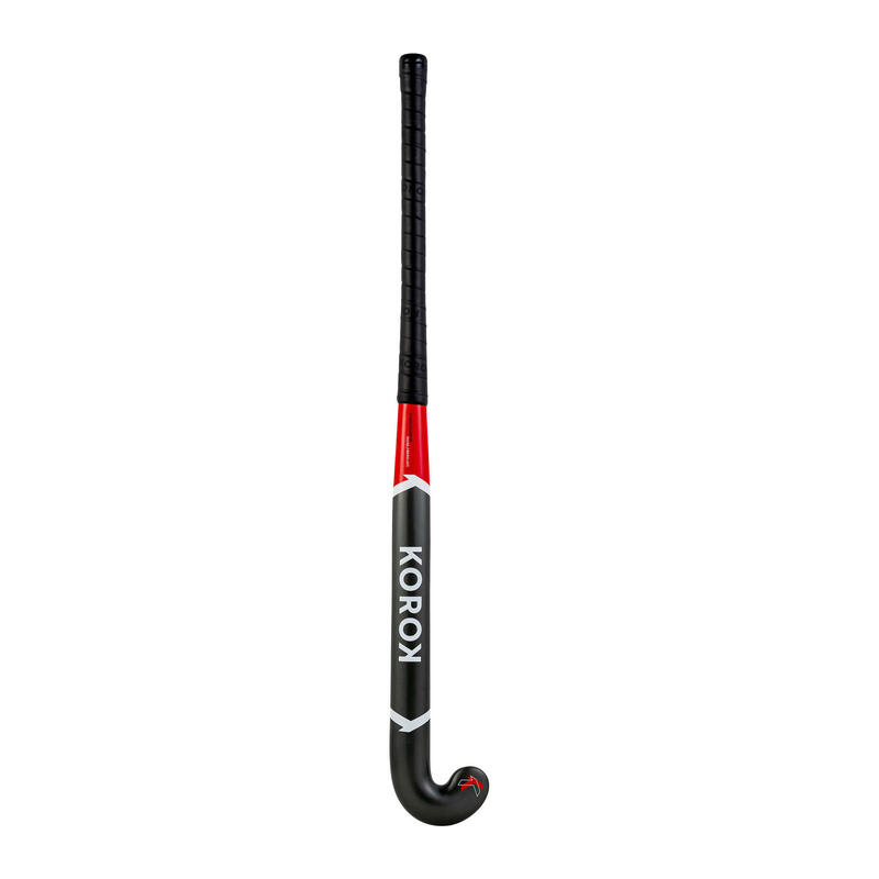 Hockeystick voor beginnende volwassenen hout/glasvezel standard bow FH150 rood