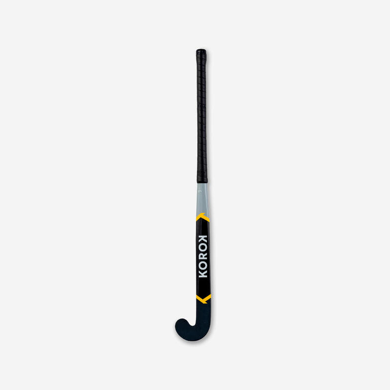Stick de hockey sur gazon adulte confirmé low bow 30% carbone FH530 gris jaune