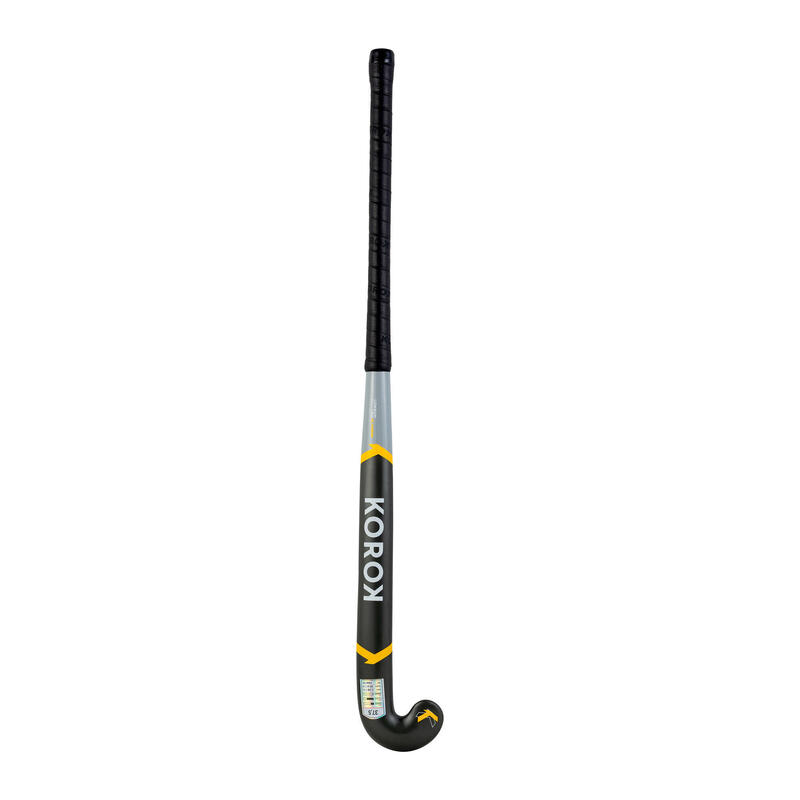 Hockeystick voor gevorderde volwassenen low bow 30% carbon FH530 grijs/geel