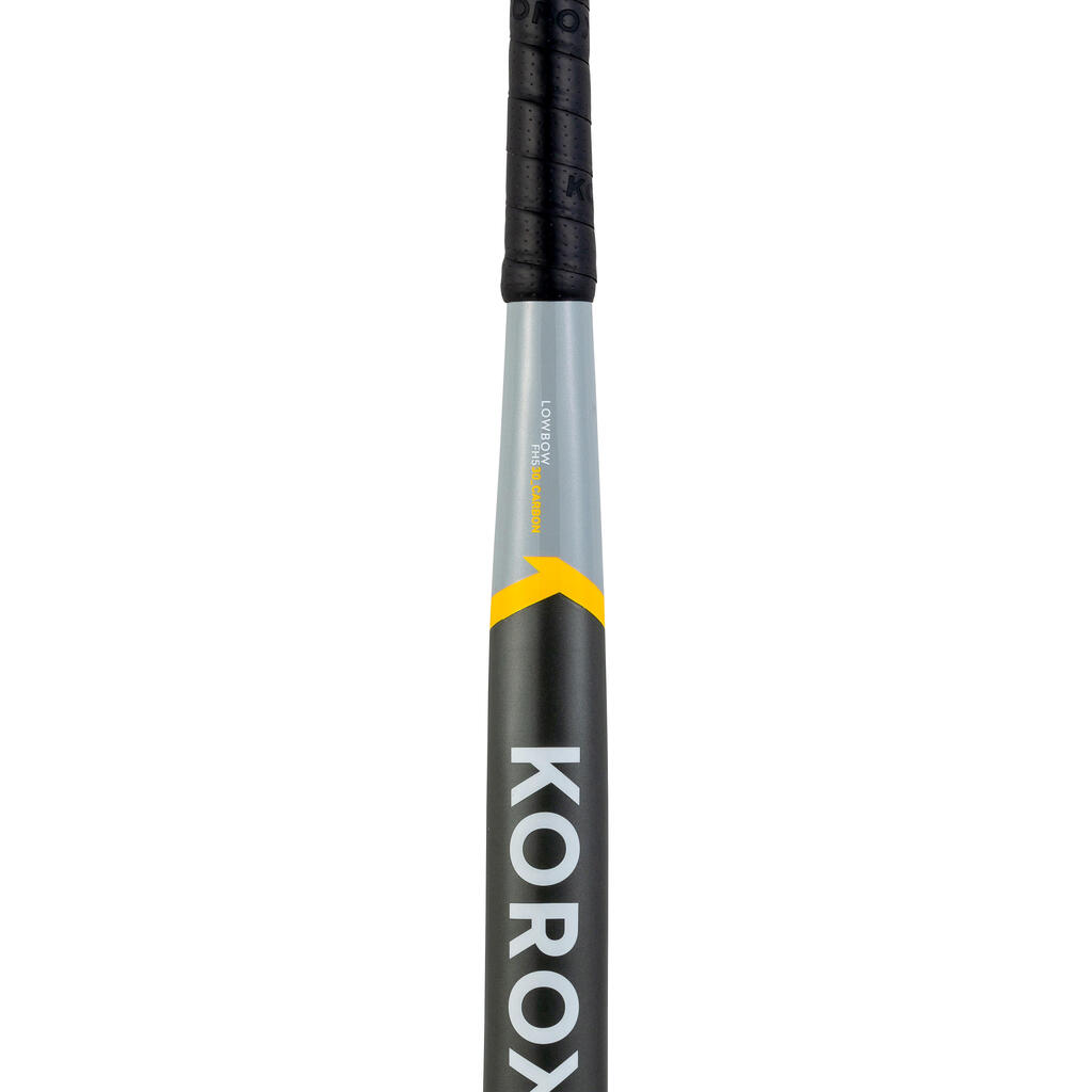 Adult Intermediate 30% Carbon Low Bow Field Hockey Stick FH530 - Grey/Yellow