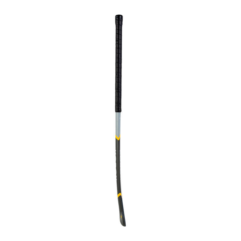 Stick de hockey sur gazon adulte confirmé low bow 30% carbone FH530 gris jaune