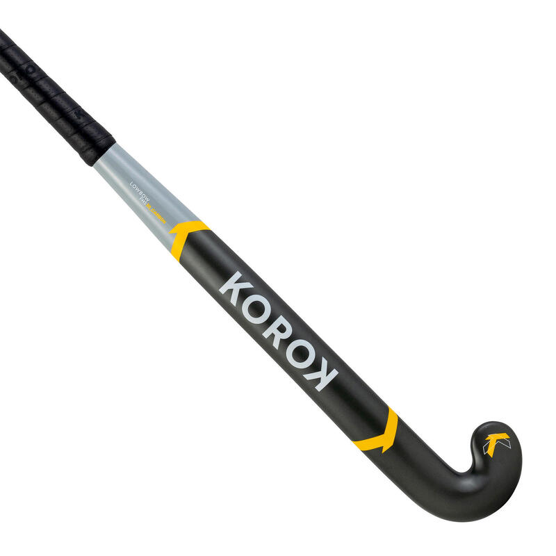 Hockeystick voor gevorderde volwassenen low bow 30% carbon FH530 grijs/geel