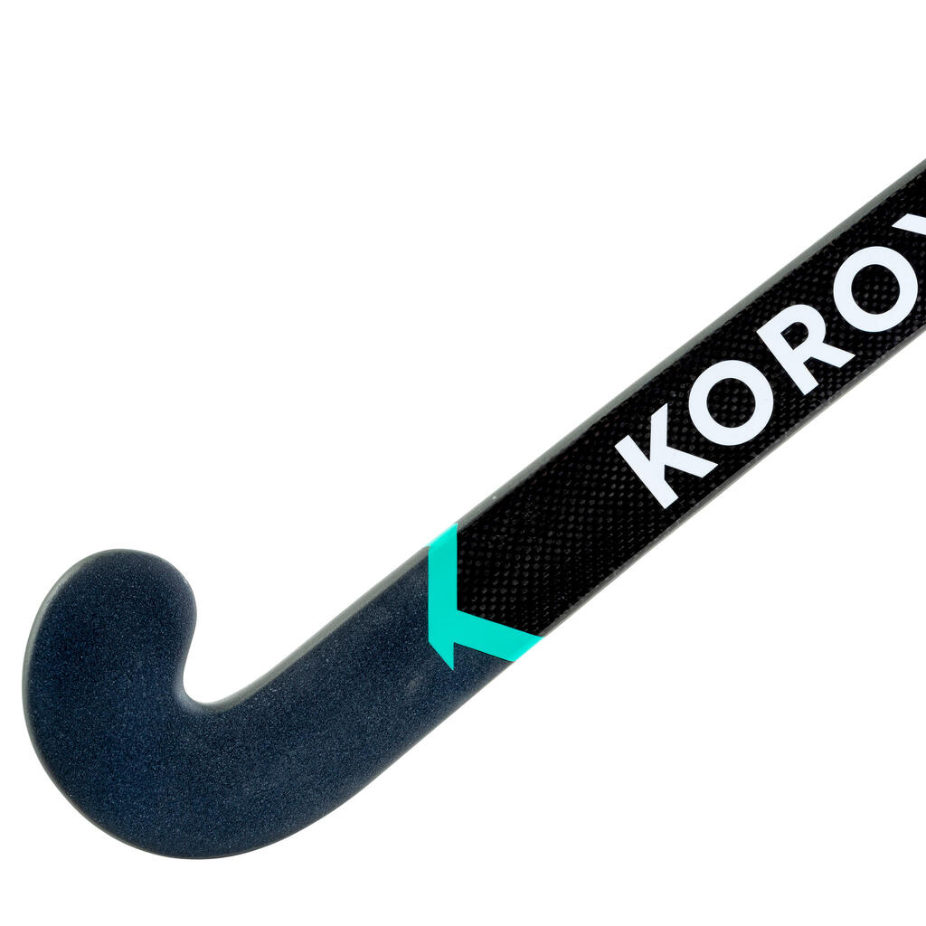Hokejka FH530 na pozemný hokej pre pokročilých s 30 % karbónu sivo-tyrkysová