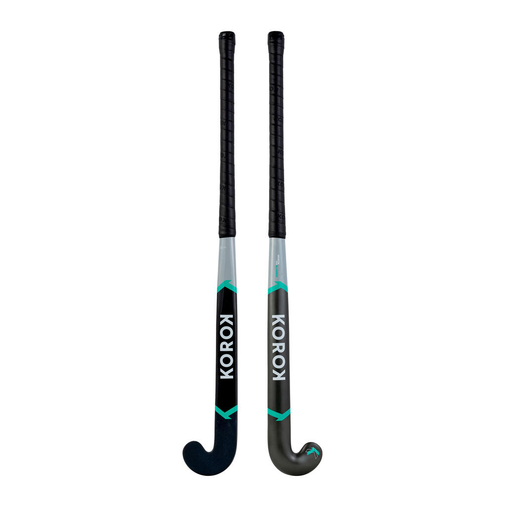 Adult Intermediate 30% Carbon Mid Bow Field Hockey Stick FH530 - Grey/Turquoise