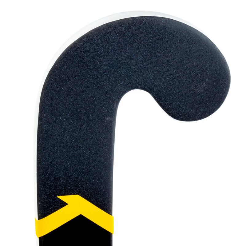 Stick de hockey sur gazon adulte confirmé low bow 60% carbone FH560 blanc jaune