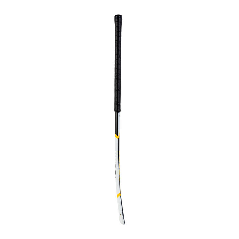 Hockeystick voor gevorderde volwassenen low bow 60% carbon FH560 wit/geel