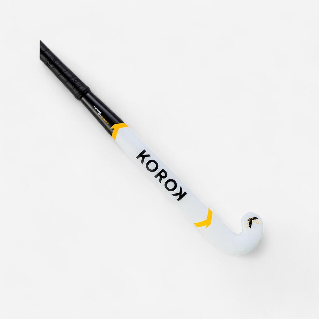 Adult Intermediate 60% Carbon Low Bow Field Hockey Stick FH560 - White/Yellow