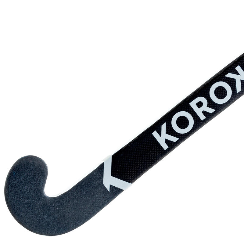 Stick de hockey sur gazon adulte confirmé mid bow 60% carbone FH560 blanc gris