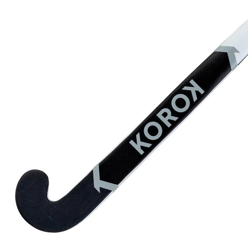 Hockeystick voor gevorderde volwassenen mid bow 60% carbon FH560 wit/grijs