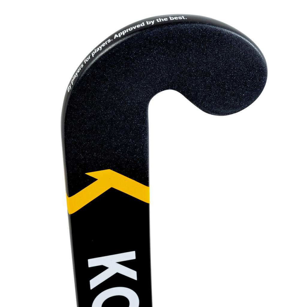 Kids' 20% Carbon Low Bow Field Hockey Stick FH920 - Grey/Yellow