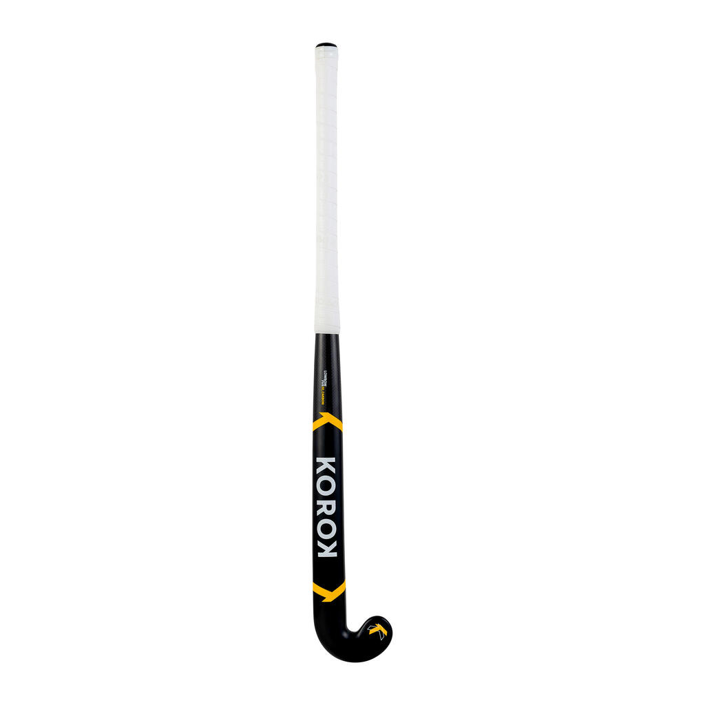 Feldhockeyschläger Jugendliche 20 % Carbon Low Bow FH920 grau/gelb