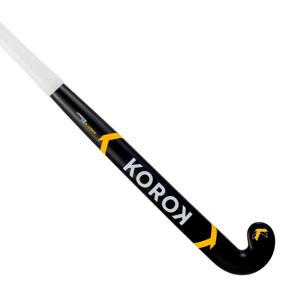 Feldhockeyschläger Jugendliche 20 % Carbon Low Bow FH920 grau/gelb