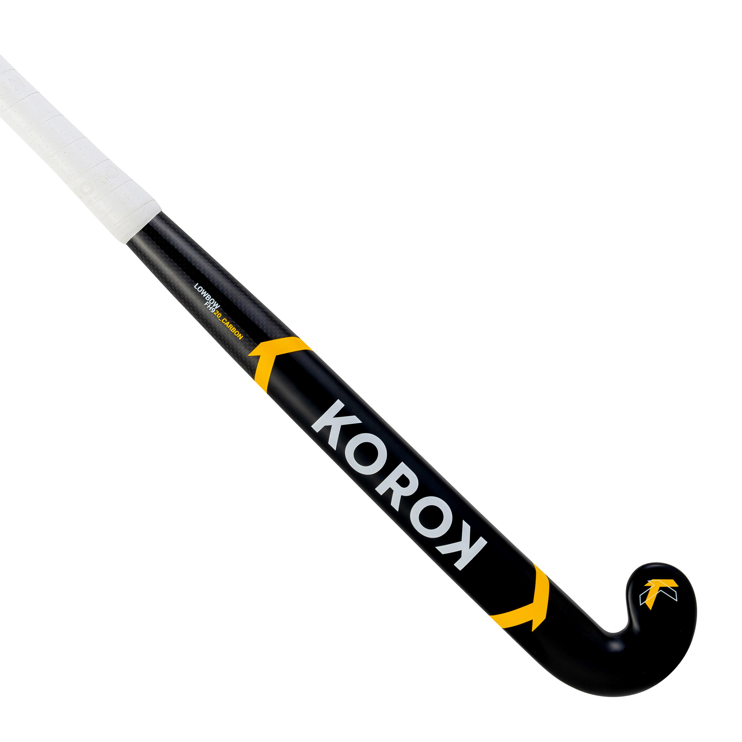 Kids' 20% Carbon Low Bow Field Hockey Stick FH920 - Black/Yellow 1/12