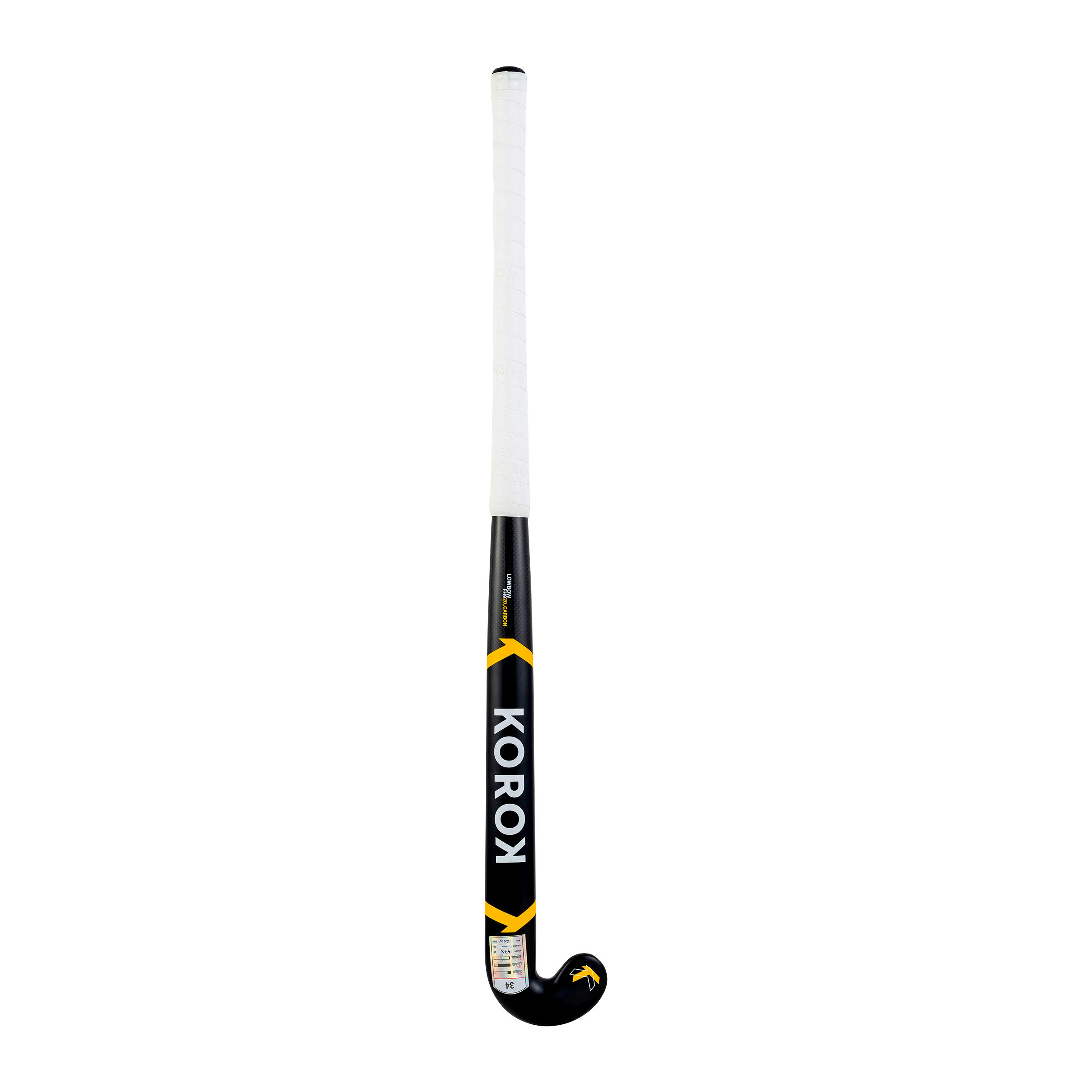 Kids' 20% Carbon Low Bow Field Hockey Stick FH920 - Black/Yellow 6/12