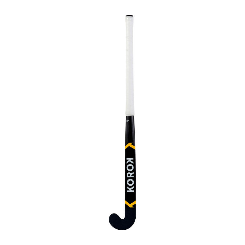Feldhockeyschläger FH920 mit 20% Carbon Low Bow Jugendliche schwarz/gelb