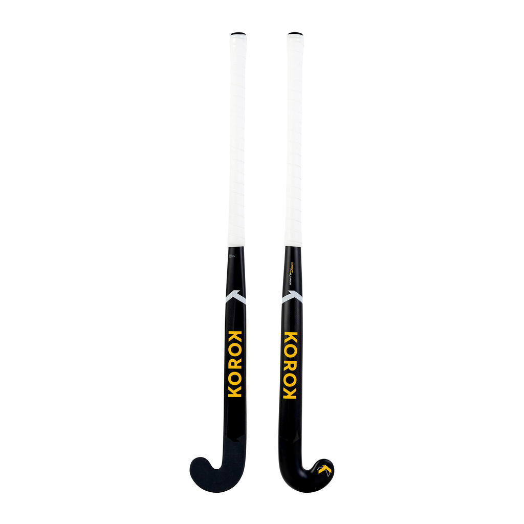 Adult Field Hockey Advanced 95% Carbon Low Bow Stick FH995 - Black/Orange