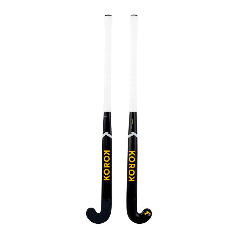 Stick de hockey sur gazon adulte expert low bow 95% carbone FH995 noir orange