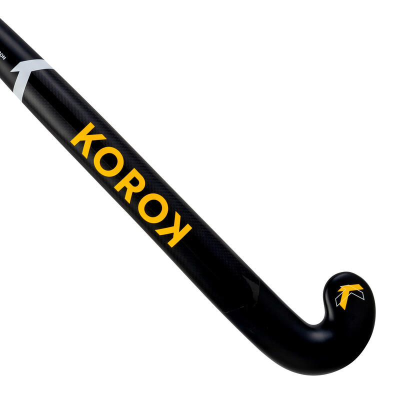 Stick de hockey sur gazon adulte expert low bow 95% carbone FH995 noir orange