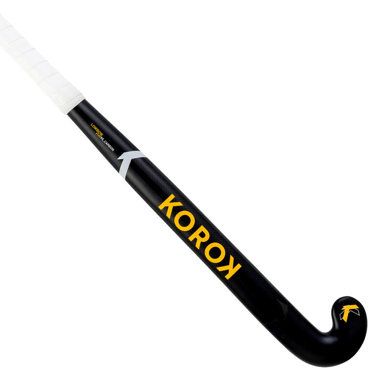 Stick de hockey sur gazon adulte expert low bow 95% carbone FH995 noir orange