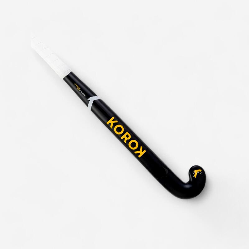Crosă din 95% Carbon Hochei pe iarbă FH995 Xlow bow Negru-Portocaliu Adulţi