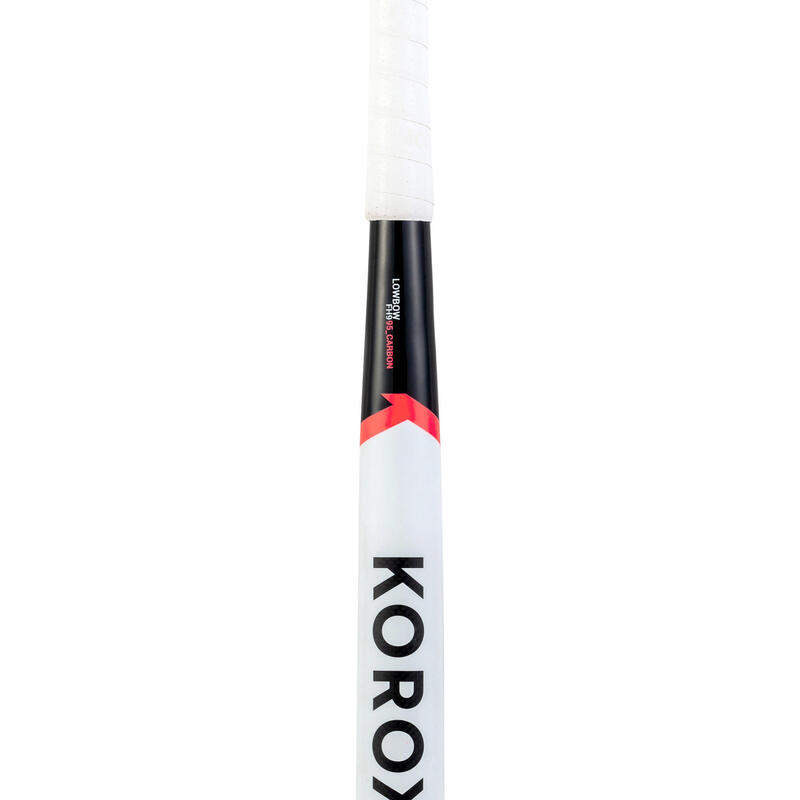 Hockeystick voor expert volwassenen low bow 95% carbon FH995 wit/roze